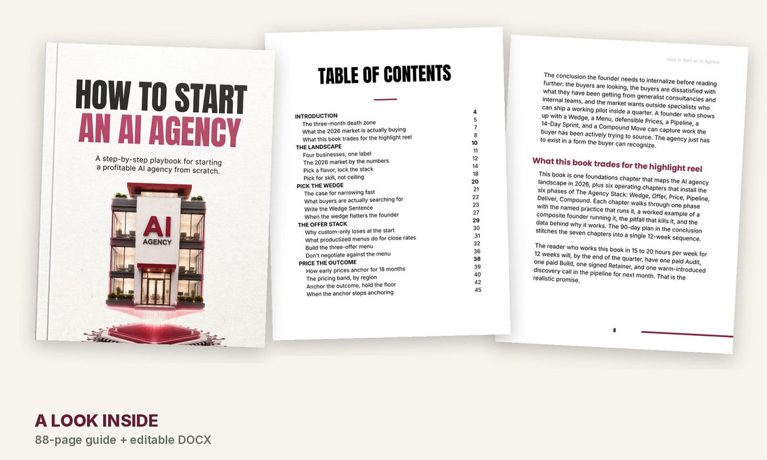 Inside the field guide: table of contents and a sample page