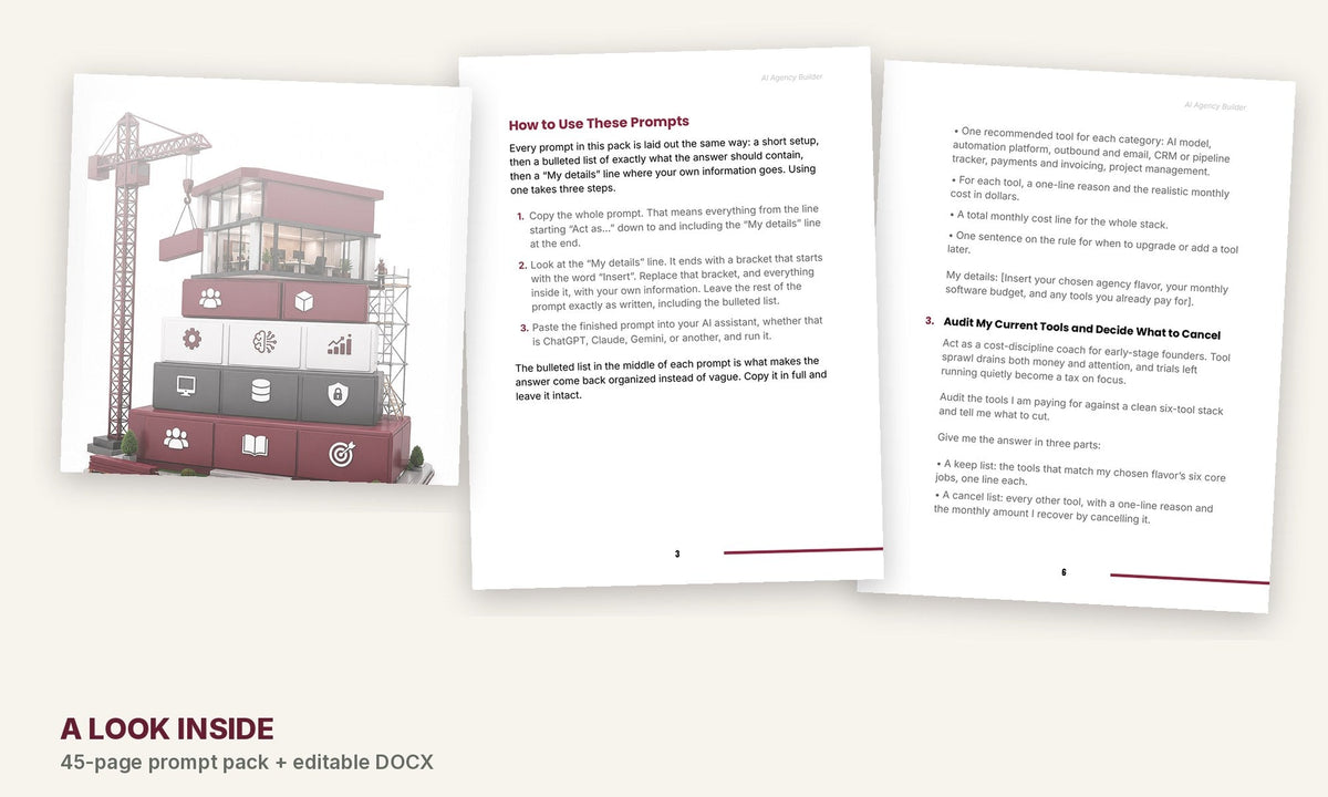 Inside the AI Agency Builder prompt pack